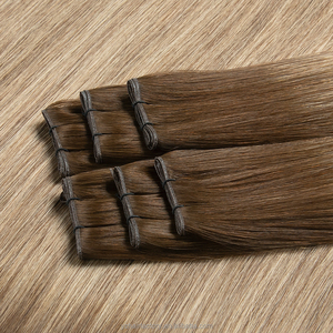 Extensions de cheveux humains russes à double trame, cuticules alignées, blondes, volume intense, tissage piano genius - Product Image 1