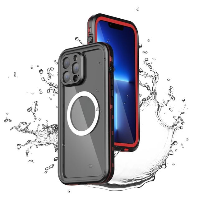 Transparent Full Coverage Waterproof Three-Proof Wireless Magnetic Phone Case for iPhone 16 15 17 Pro Max