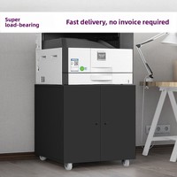 Meuble d'impression mobile minimaliste en métal sur pied avec roulettes, plan de travail pour copieur, rangement bas pour imprimantes A3