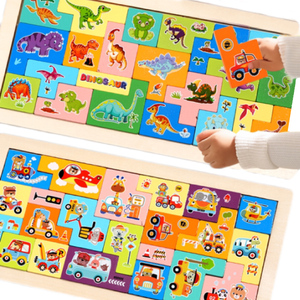 Rompecabezas de Bloques de Madera con Temática de Animales 3D, <span class=keywords><strong>Tangram</strong></span>, Juguete Educativo DIY para Niños de 5 a 7 Años - Product Image 2