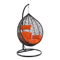 Chaise de jardin en osier pour balançoire d'extérieur au design moderne fait à la main pour meubles de cour d'hôtel et de parc