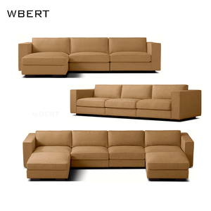 Wbert โซฟาแบบแบ่งส่วนหรูหราสไตล์อเมริกันผ้าลินินเนื้อนุ่มแบบร่วมสมัยสำหรับบ้านโรงแรมวิลล่า - Product Image 6