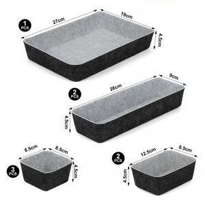 Corbeille de rangement écologique en feutre Corbeille de rangement utilisable pour le bureau avec logo et emballage personnalisés - Product Image 5