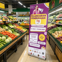Espositore Roll-up Portatile Leggero e Regolabile in Lega di Alluminio per Pubblicità e Promozione, Vendita all'Ingrosso