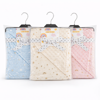 Couverture Bébé Personnalisée Réversible à Pois, Super Douce en Vison et Dos Gaufré à Bulles, 100% Polyester, Fourniture Directe Usine
