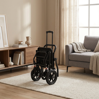 Fauteuil roulant de voyage portable, fauteuil roulant pliable pour bagages, chaise de transport pour avion avec poignée