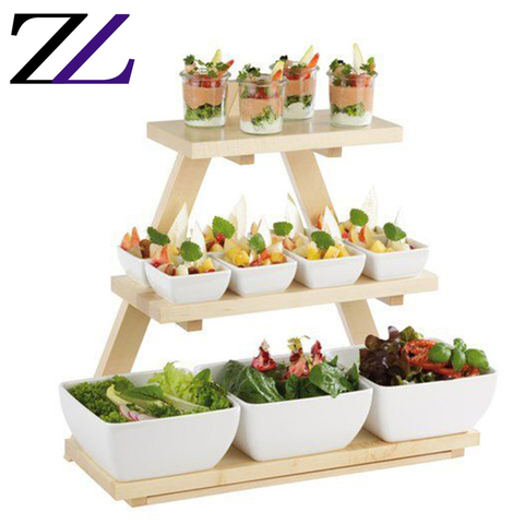 Ceramic Buffet Stand Afternoon Tea Stand Stainless Steel 3 Tier Food ...