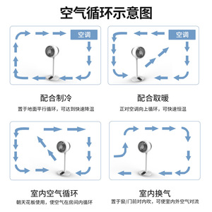 Smart Floor <b>Fan</b> 8 Inch Electric Oscillating With App Control For Home Use - Product Image 4