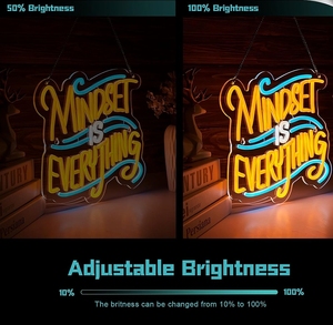 Insegna al Neon 'Mindset Is Everything' per Decorazione Murale, Luce Compatibile con Timer Smart Plug, Insegna LED Personalizzabile - Product Image 4