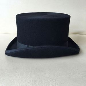 13.5cm Height 100% Wool Felt lincoln Top Hats Wholesale High Quality Black Top Hat - Product Image 3