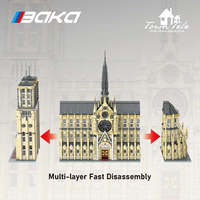 8225PCS Blocs de construction Notre-Dame de Paris, modèle architectural classique mondial, kits de briques MOC 33213 21061