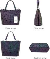 Venta caliente elegante geométrico luminoso mujeres bolsos diseñador de moda mujeres monederos cartera holográfica reflectante bandolera