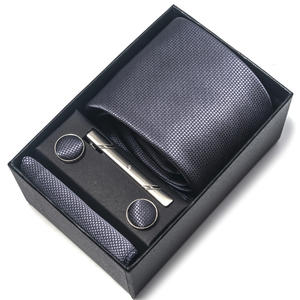 Herren Classic Checks Schwarz/Rot/Pink/Blau Jacquard Gewebte Seiden krawatte Krawatte Geschenk box - Product Image 5