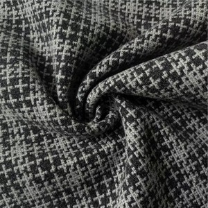 <span class=keywords><strong>Tissu</strong></span> jacquard en tricot de tweed fantaisie à carreaux <span class=keywords><strong>noir</strong></span> <span class=keywords><strong>et</strong></span> <span class=keywords><strong>blanc</strong></span> moderne personnalisé 100% polyester pour vestes pour femmes - Product Image 3