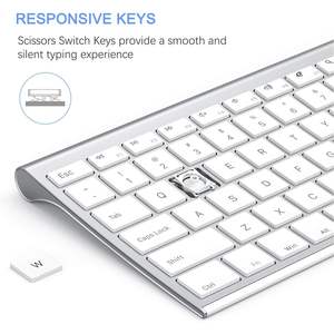 Clavier et souris ergonomiques sans fil Vssoplor, combo pleine taille, rechargeable, silencieux, Nano USB pour ordinateur portable PC, touches multimédias anglaises - Product Image 4
