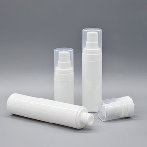 Matte trắng 50ml không có không khí bơm mỹ phẩm chai nhựa huyết thanh <span class=keywords><strong>container</strong></span> với màu đen 15ml 30ml Bán kích cỡ - Product Image 2