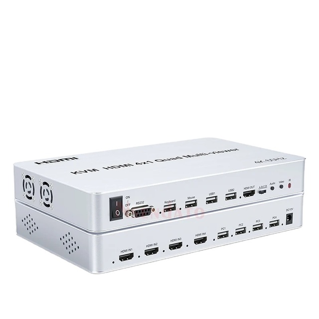 4K 60Hz ASV Panel for KVM Switch with 0ms Response and 1-Year Warranty for Quad Screen Multi-viewer 4X1 USB Keyboard Mouse PC