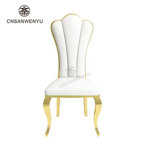 Silla de comedor de acero inoxidable con forma de oreja dorada de alta calidad y silla de banquete de hotel de alta calidad - Product Image 5