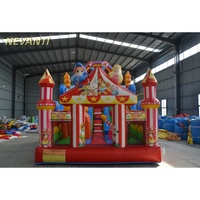 Nouvelle structure gonflable commerciale 2026 sur le thème du carnaval avec toboggan, château gonflable en PVC robuste pour les entreprises de location d'événements
