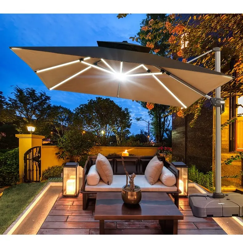 Outdoor Sun shade Courtyard Umbrella Terrace Garden Großer Solar Pool Side Villa Römischer Regenschirm im Freien