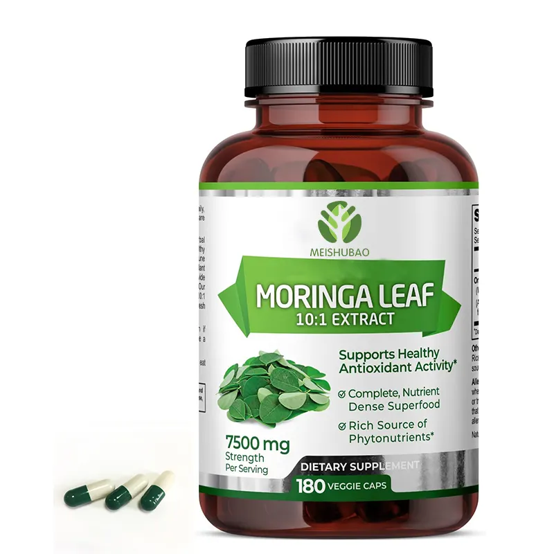 개인 상표 Moringa 캡슐 합동 건강 Moringa 추출물 캡슐 산화 방지제 Moringa 잎 분말 캡슐