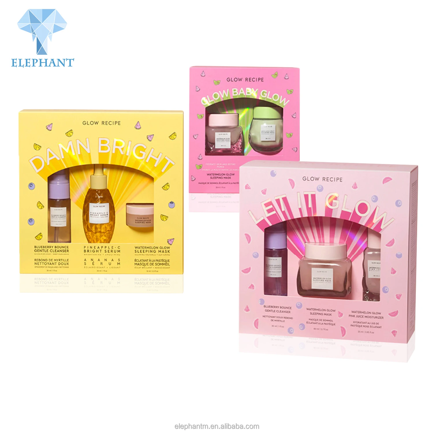 Custom Skin Care Set Packaging With Logo Luxury Cosmetic Packaging Texture Paper Window Box