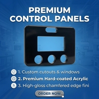 Panel Frontal Acrílico Transparente Personalizado con Revestimiento Duro 4H-6H Antiarañazos, Borde Redondeado de Precisión CNC y Membrana de Corte