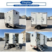 Promotion : Remorque WC Mobile 2 Cabines, Mono-essieu, avec Lavabo, pour Événements Extérieurs et Chantiers de Construction
