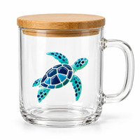 Autocollant UV DTF pour verres avec motifs ronds en couleur et décalcomanies personnalisées pour les fournisseurs de verrerie