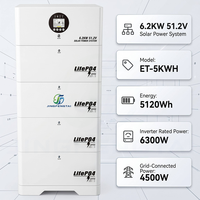 Système hybride tout-en-un onduleur-chargeur solaire empilable 6,2 kW 51,2 V avec batterie LiFePO4 20 kWh MPPT 450 VDC pour maison et ferme