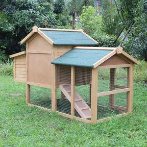 Large Chicken Coop Wooden Outdoor Waterproof Bunny Rabbit Hutch Cage Door Removable Pet House Chicken