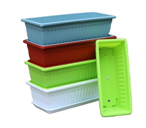Pot de plantation <span class=keywords><strong>rectangulaire</strong></span> en plastique pour jardin <span class=keywords><strong>potager</strong></span> et fleuri avec caractéristiques de pot - Product Image 1
