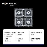 HONJU 4H1 Lentilles PC transparentes à 10 degrés 5050 réflecteurs LED carrés plan-convexe SMD3535 92% Transmittance auto-adhésive