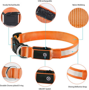 Collar de Perro LED Personalizado, Recargable por USB, de Nailon, Impermeable, con Correa Ajustable, Talla Única - Product Image 4