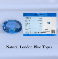 Pierres précieuses facettées de forme ovale 4x3mm~10x8mm de bonne qualité, prix de gros, fabrication de bijoux, topaze bleue de Londres naturelle