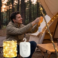 Guirnalda de Luces LED Recargables con Batería, 8 Modos, Temporizador, Portátiles, para Interiores, Jardín, Bodas, Festivales, Decorativas, con Cable de Cobre