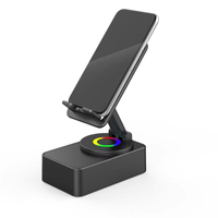 Support de téléphone avec haut-parleur, bras extensible et lumière RGB, support rotatif pour tablette et téléphone – En stock, prêt à l'emploi