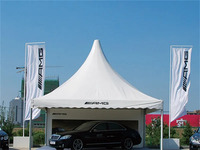 Tenda Pagoda con Telaio in Alluminio Resistente per Eventi all'Aperto e Fiere Auto 3x3m 4x4m 5x5m Tenda a Tetto Alto