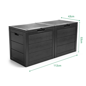 Grand bac de rangement extérieur 250L, boîte en PP résistante aux intempéries avec roues et poignée pour outils de jardin, garage, équipement - Product Image 4