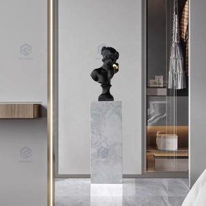 Scultura Decorativa da Pavimento per Soggiorno di Lusso Supporto Espositivo a Cubo Plinti in Marmo Naturale <span class=keywords><strong>Base</strong></span> in Pietra per Mobile TV - Product Image 5