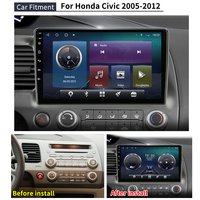 Krando 10 "Android 14 Carplay autoradio stéréo pour Honda Civic 8 2005 - 2012 lecteur multimédia Navigation GPS 2 Din 4G Audio DVD