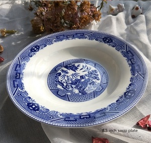 Discount British Blue Color Classical Garden Ceramic <b>Dinnerware</b> Plates - Product Image 4