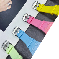 Casing Jam Tangan Keramik Fashion Baru Tali Jam Silikon untuk Jam Saku Kolaborasi Swatch & AP Royal Pop