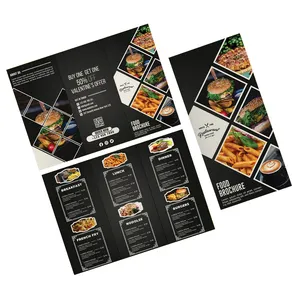 Service d'impression de conception personnalisée, dépliant, brochure, catalogue, manuel d'instruction d'impression de cartes Impression de papier de menu de restaurant