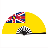Éventails à main personnalisés avec drapeau de Niue, grands éventails de rave, éventails pour la danse en ligne, décoration pour mariage en plein air et fête