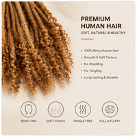Extensions Afro Kinky Bulk Ombré T1b/27 Locs 100 % Cheveux Humains Remy avec Pointes Bouclées
