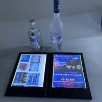 Porte-Menu en acrylique à LED personnalisé, porte-menu en cuir pour boîte de nuit KTV