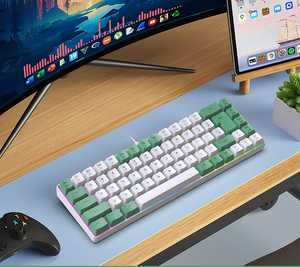 K701 separación de línea clave 68 teclas con cable 60 por ciento Mini teclado Dual Color RGB luminoso teclado para juegos de computadora - Product Image 3