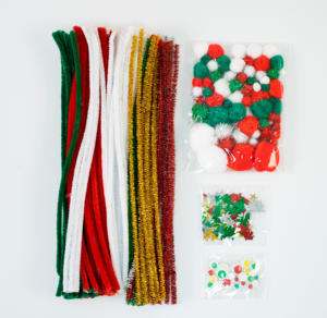 ชุดงานฝีมือคริสต์มาสขนปุยนุ่มนิ่ม ชุดอุปกรณ์ประดับตกแต่งด้วยกลิตเตอร์และเลื่อม สำหรับกิจกรรม DIY สำหรับครอบครัว - Product Image 4