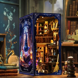 Kit de maison de poupée en bois, un coin lecture et un puzzle 3D pour une construction et une création détaillées, jouets miniatures en forme de maison, petits <span class=keywords><strong>puzzles</strong></span> - Product Image 1